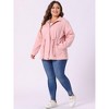 Agnes Orinda Women's Plus Size Winter Zipper Drawstring Waist Long Sleeve with Pockets Fashion Jackets - 3 of 4