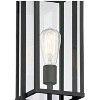 Possini Euro Design Jericho 22" High Modern Outdoor Post Light Fixture Pole Porch with Pier Mount Adapter Waterproof Black Metal Clear Glass Shade - 2 of 4