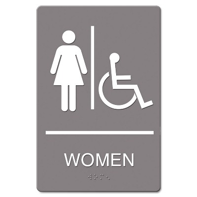 Headline Sign ADA Sign Women Restroom Wheelchair Accessible Symbol Molded Plastic 6 x 9 4814