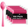 Exquisite Heavy Duty Solid Color Plastic Spoons-100 Count - 2 of 4