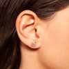 Sanrio Hello Kitty Womens Pink or Clear Crystal Stud Earrings, 18kt Gold Plated Sterling Silver Hello Kitty Earrings Official License - 2 of 4