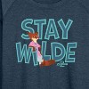 Women's - Zootopia - Nick The Fox Stay Wilde Lightweight French Terry Wide Neck Long Sleeve Graphic Shirt - 2 of 4