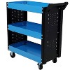 Vynxaria 3-Tier Rolling Tool Cart - Heavy-Duty Utility Cart with Pegboard for Easy Organization - 2 of 4