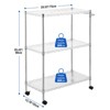 3-Tier Adjustable Kitchen Rolling Carts On Wheel, Commercial Grade Metal Service Cart, Steel Heavy Duty Utility Cart, Wire Shelving and Handle Bar - 3 of 4