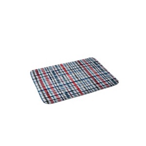 Ninola Design Christmas Checks Tartan Memory Foam Bath Rug Blue - Deny Designs - 1 of 3