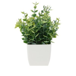 Unique Bargains Artificial Plants Plastic Green 2.76"x2.76"x7.09" 1Pc - 1 of 4