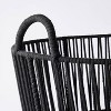 S Water Hyacinth and Black Cotton Rope Basket - Threshold™: Round Decorative Storage for 13" Cube System - 3 of 3