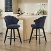 OUTSUPPLY 2 Pcs Wingback Swivel Bar Stools, Counter Height Adjustable Stools for Kitchen Island, Dining Room, Home Bar - 4 of 4