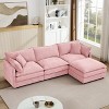 KWPZQEB 102" Modular Sectional Sofa, L Shaped Couch Set with Movable Ottoman, Chenille 3-Seater Cloud Couch with Throw Pillows for Living Room - 4 of 4