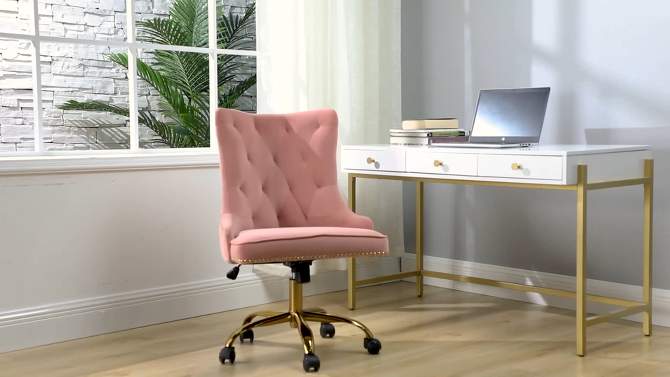 Lisa Computer Task Chair Swivel Height-adjustable Desk Chair with Tufted Back Mordern Office Chair | Karat Home, 2 of 12, play video