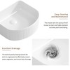 ChicFurnit Bathroom Sinks Irregular Countertop Bathroom Sink Porcelain Ceramic Thin Edge Basin Vessel Sink for Bathrooms, White, 15.75"*13.78"*5.12" - 4 of 4