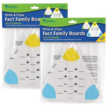 2pk 5 per pack Write & Wipe Fact Family Boards - Learning Resources