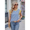 Clearlove Womens Tops Summer Cap Sleeve Pullover Crew Neck Tank Tops Basic Tee Shirts Casual Striped Loose Fit Clothes - 3 of 4