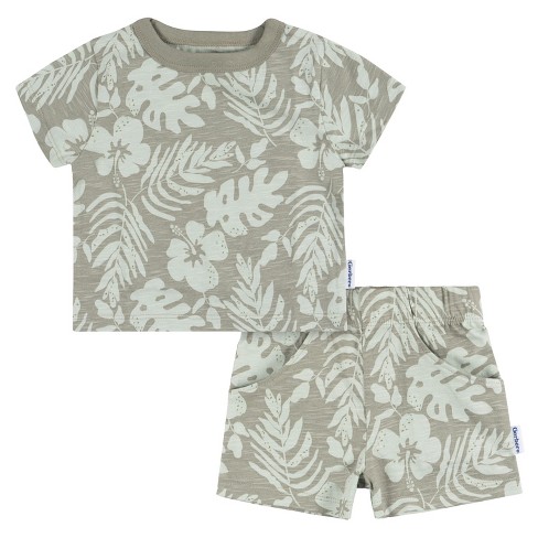 Gerber Toddler Boys' Shirt & Shorts Set - Tropical Leaves - 3T - 2-Piece