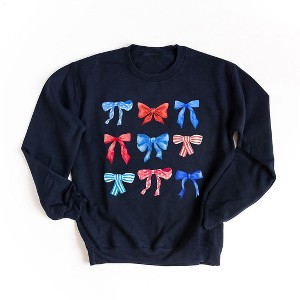 Simply Sage Market Women's Graphic Sweatshirt Patriotic Coquette Bow Chart - 1 of 3