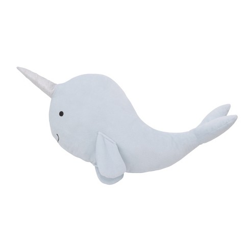 Little Love By Nojo Light Blue Whimsical Narwhal Shaped Decorative ...