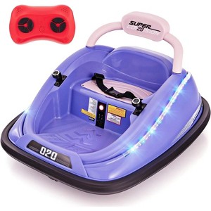 Costway Bumper Car for Kids Electric Ride on Car with Remote Control Joystick Flashing LED Lights - 1 of 4