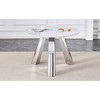NicBex Round Dining Table 42" Kitchen Table with Marble Top Stainless Steel Leg for Living Room, Dining Room, White, Silver - 3 of 4
