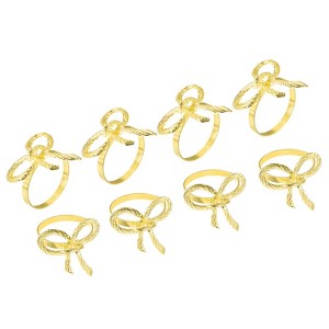 Unique Bargains Metal Bow-knot Decorative Wear Resistant Napkin Ring 8 Pcs - 1 of 4
