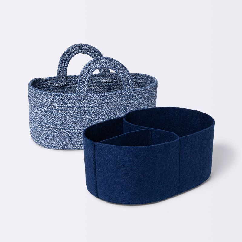 Coiled Rope Diaper Caddy with Dividers - Cloud Island&#8482; Navy, 4 of 6