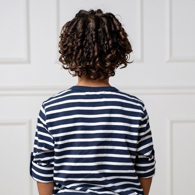 Hope & Henry Boys' Henley Pocket Tee with Rolled Sleeves (Navy Stripe with Pocket, Large) — фото 4