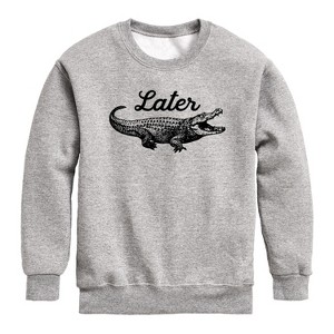 Boys' - Instant Message - Later Gator Graphic Long Sleeve Fleece Sweatshirt - 1 of 4