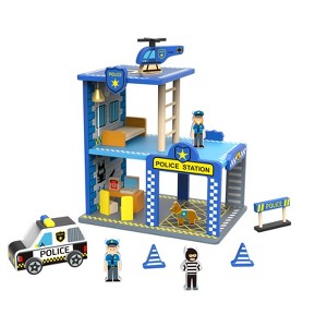 Toysters Wooden Big Police Station Headquarters Playhouse Emergency Vehicle Playset For Kids - 1 of 3
