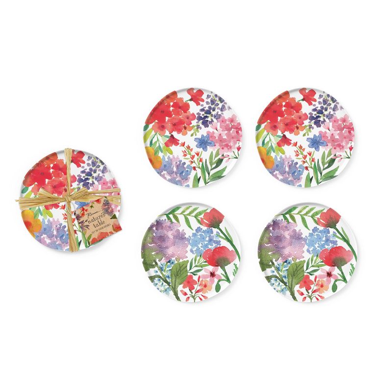 Set of 4 Nature&#39;s Table Floral Dinner Plates Appetizer - Rosanna, 1 of 5