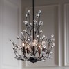 Regency Hill Aurine Matte Black Pendant Chandelier 18" Wide Modern Clear Crystal Glass Leaf 5-Light Fixture for Dining Room Foyer House Kitchen Island - 2 of 4