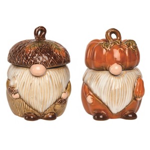 Transpac Ceramic Harvest Gnome Container Set of 2 Fall/Harvest Home Decorations - 1 of 1