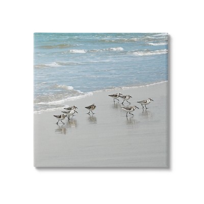 Stupell Industries Sandpipers Flock Sandy Beach Shore Canvas Wall Art