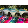 Dos Sueños Mexican Hand Blown  Modern Margarita Glasses - Aqua Rim - 12oz - Set of 4 - 4 of 4