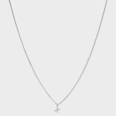 Sterling Silver Small Polished Initial Pendant Necklace - A New Day™ Silver