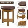 DSVIMOY Counter and Bar Stool Set Solid Wood Breakfast Table with Padded Stools for Dining Area, Beige, 63"*21.26"*10.93" - 4 of 4