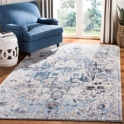 Bristol 4' x 6' Blue and Cream Synthetic Area Rug