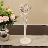 Vintage Inspired White Lotus Flower Candle Holder, Rustic Candle Holder, Wedding Table Decor, 1pc - 2 of 4