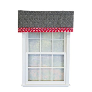 RLF Home 100% Cotton Brazil Banded  Fully lined Windows Rod Pocket Valance 50" x 16"  Red - 1 of 4