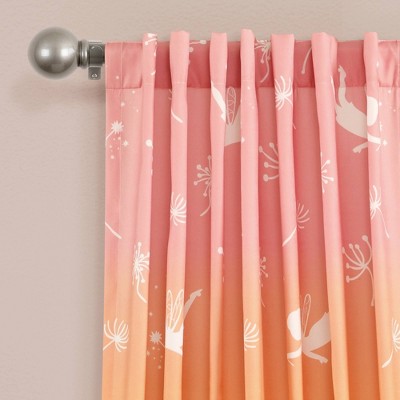 Pastel Rainbow Ombre Light-Filtering Polyester Window Panels