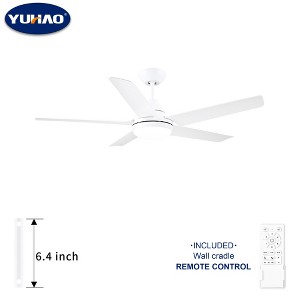 YUHAO 48 in. Indoor Modern Contemporary ABS Blades Integrated Dimmable LED Ceiling Fan with Light and Remote Control - 1 of 4
