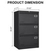3 Drawer Lateral File Cabinet, Metal Lockable File Cabinet With Lock For Legal/Letter/A4/F4, Locking Filing Cabinet With Anti Tipping Function - 3 of 4