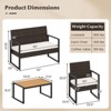 Costway 4 Piece Patio Furniture Set with Cushioned Chairs & Wood Plastic Coffee Table - 3 of 4