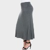 24seven Comfort Aapparel Womens Solid Color Elastic Waist Maxi Skirt - 2 of 4
