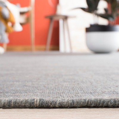 Handmade Grey and Silver Wool Square Area Rug, 6'x6'