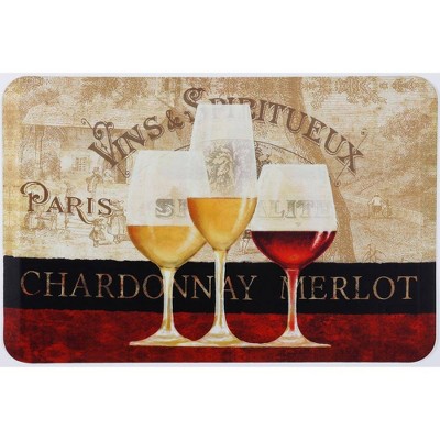 18" x 30" Anti-Fatigue Kitchen Floor Mat Paris Wine - J&V Textiles