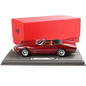 1966 Ferrari 365 California S/N 10077 Convertible Rosso Rubino Red Met. w/DISPLAY CASE Ltd Ed to 200 pcs 1/18 Model Car by BBR - 1 of 4