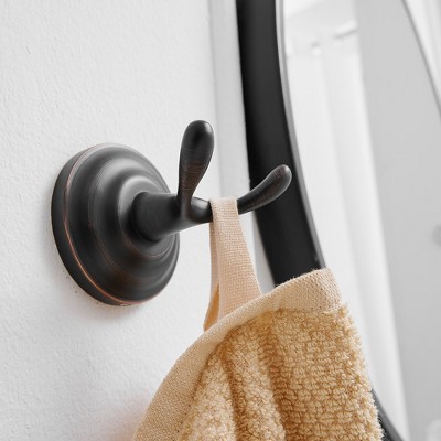 Oil Rubbed Bronze Traditional Zinc Bathroom Double Hook