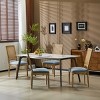 Set of 4 French Country Dining Chairs with Cane Back,Upholstered Seat and Fluted Legs for Rustic Dining Room-Cuddlewood - 2 of 4