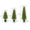 COWLOWN 30 Inch Artificial Topiary Trees, Set of 2 - 2.5FT Faux Boxwood, UV Resistant Evergreen Shrubs for Outdoor Planters, Front Porch & Patio Decor - 3 of 4