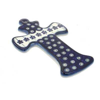 Blue Rose Polish Pottery 1089 Zaklady Cross
