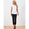Allegra K Women's V Neck Ruffle Cap Sleeves Solid Elegant Shirt - 3 of 4
